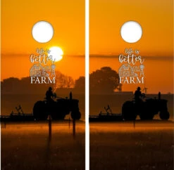 Life Is Better On The Farm Version 2 Cornhole Wraps - Set Of 2