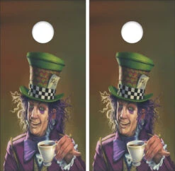 Mad Hatter Cornhole Wraps - Set Of 2