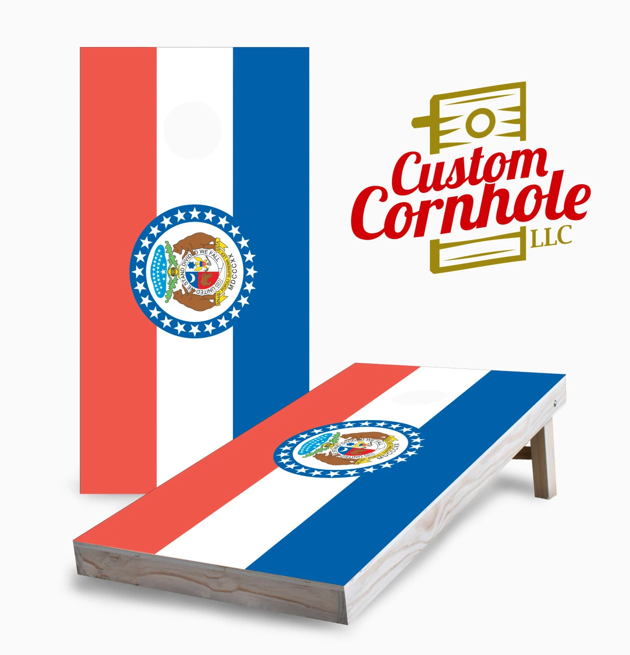 Missouri Flag Cornhole Set With Bags 3 Missouri Flag Cornhole Set With Bags