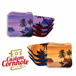 Orange Purple Beach Professional Cornhole Bags - Set Of 8