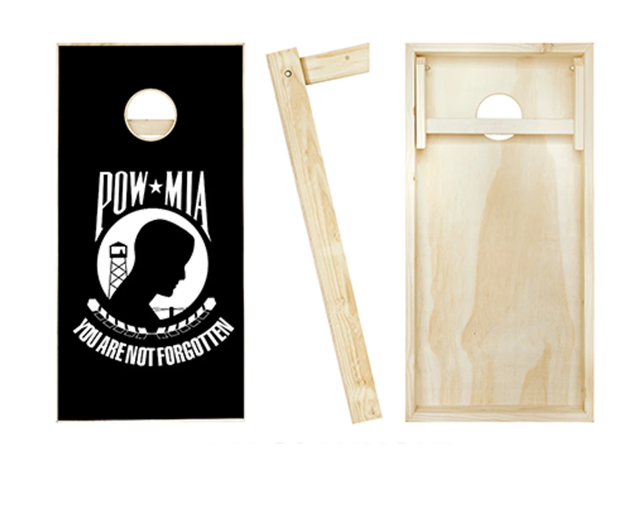 Black POW MIA Cornhole Set With Bags 4 Black POW MIA Cornhole Set With Bags - Image 2