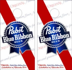 Pabst Blue Ribbon Version 2 Cornhole Wraps - Set Of 2