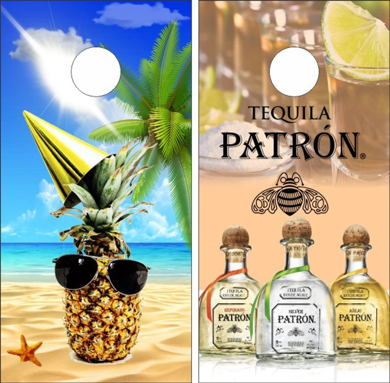 Patron Party Pineapple Cornhole Wraps - Set Of 2 3 Patron Party Pineapple Cornhole Wraps - Set Of 2