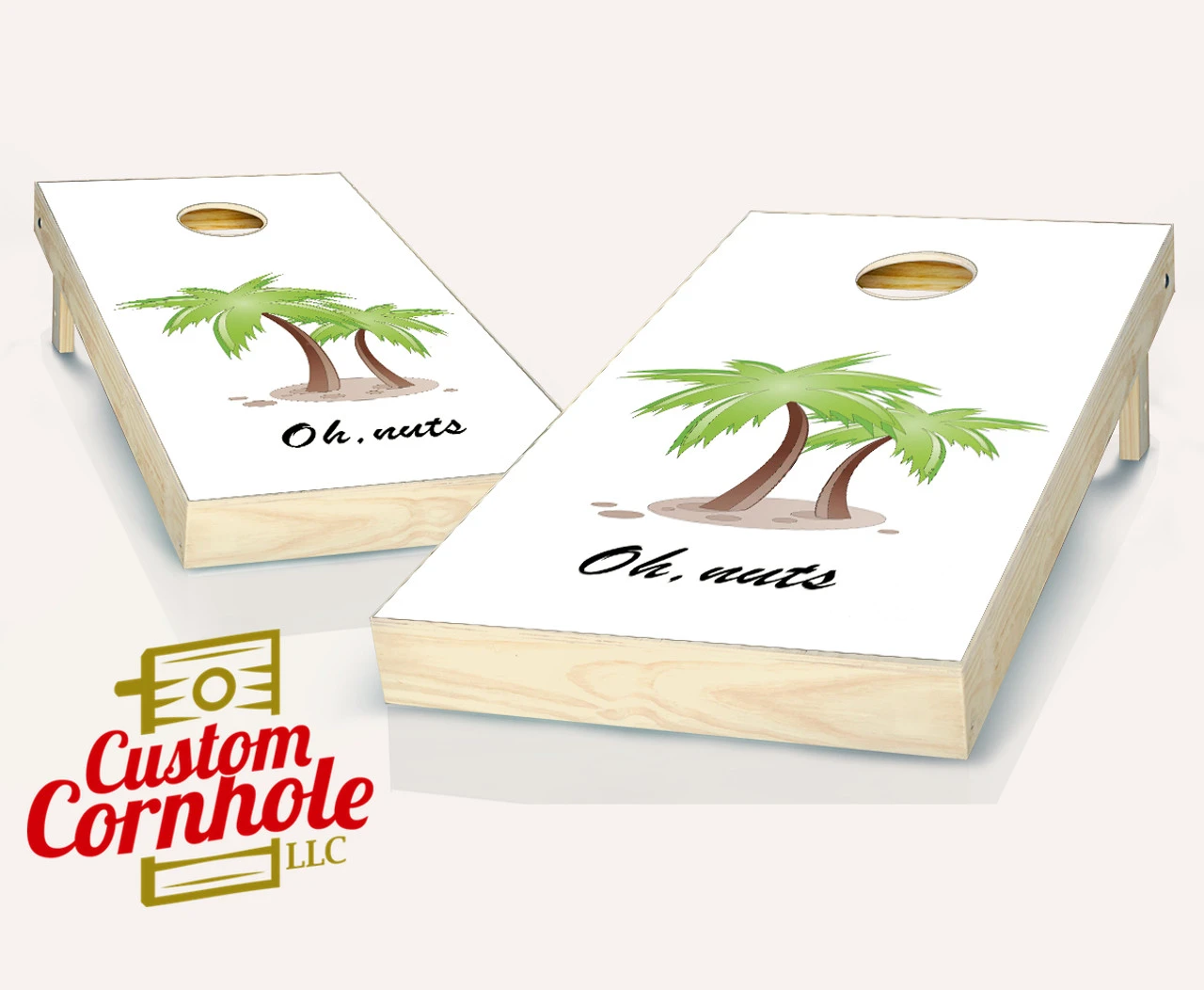 Personalized Palm Tree Cornhole Set With Bags 3 Personalized Palm Tree Cornhole Set With Bags