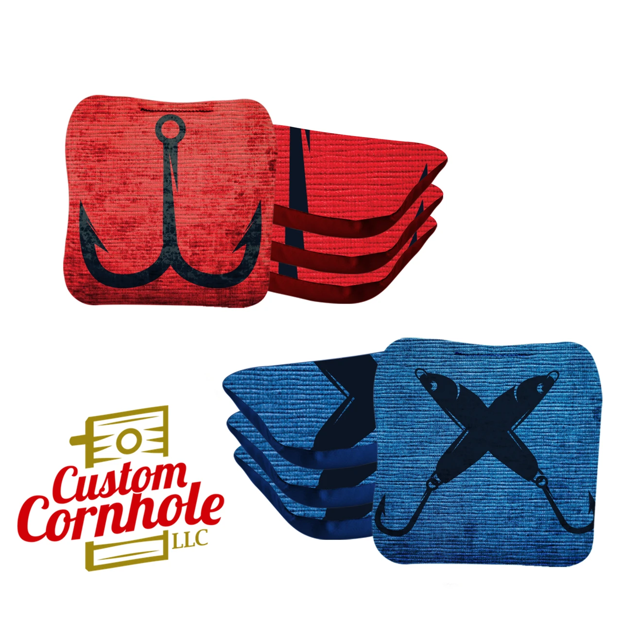 Red Blue Hooks Professional Cornhole Bags - Set Of 8 3 Red Blue Hooks Professional Cornhole Bags - Set Of 8