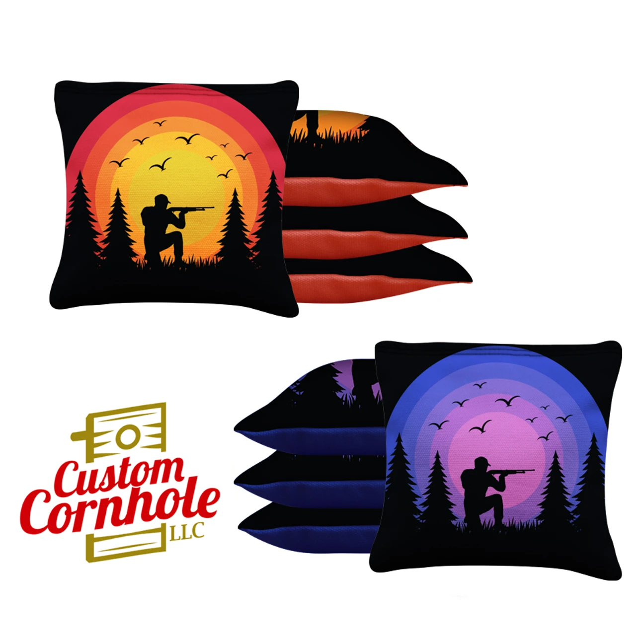 Red Purple Hunter Tournament Cornhole Bags - Set Of 8 3 Red Purple Hunter Tournament Cornhole Bags - Set Of 8
