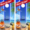 Red Stripe Version 2 Cornhole Wraps - Set Of 2 -Best Toy Shop Red Stripe Beer Beach 1 78664.1548728774