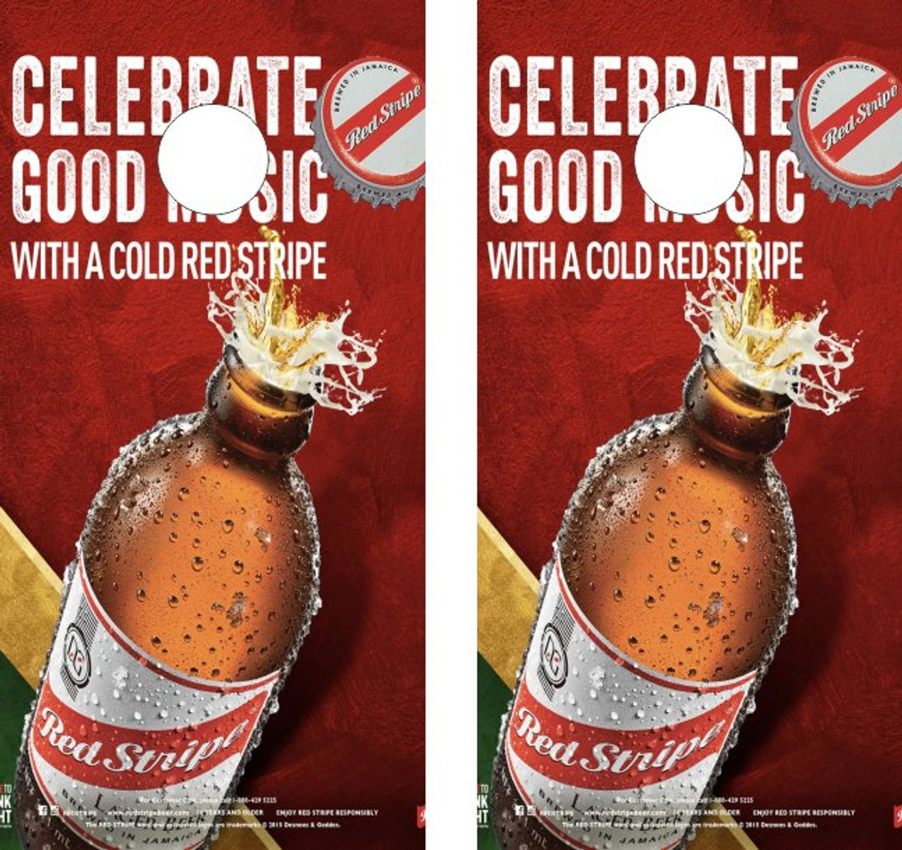 Red Stripe Version 3 Cornhole Wraps - Set Of 2 3 Red Stripe Version 3 Cornhole Wraps - Set Of 2