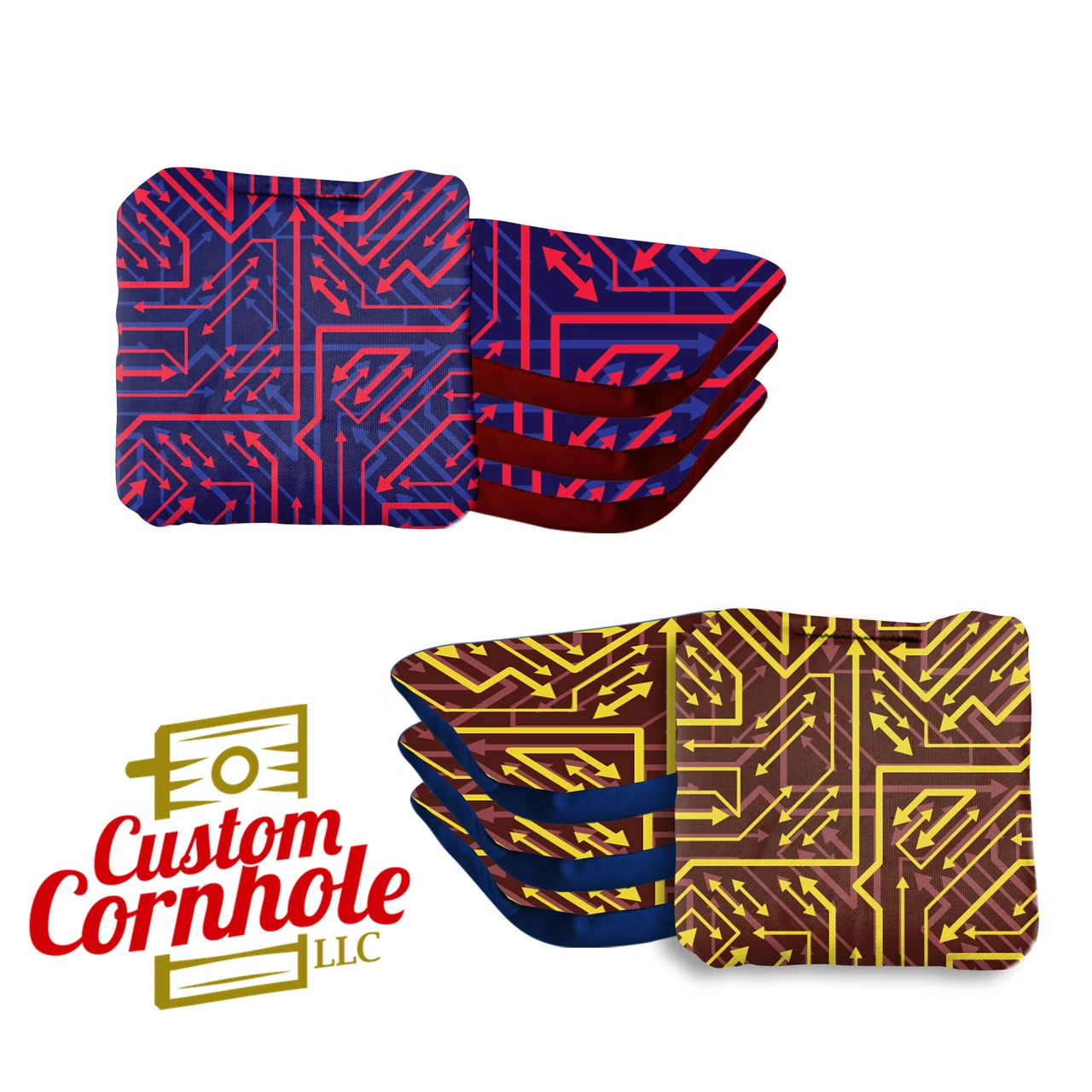Red Yellow Tech Professional Cornhole Bags - Set Of 8 3 Red Yellow Tech Professional Cornhole Bags - Set Of 8