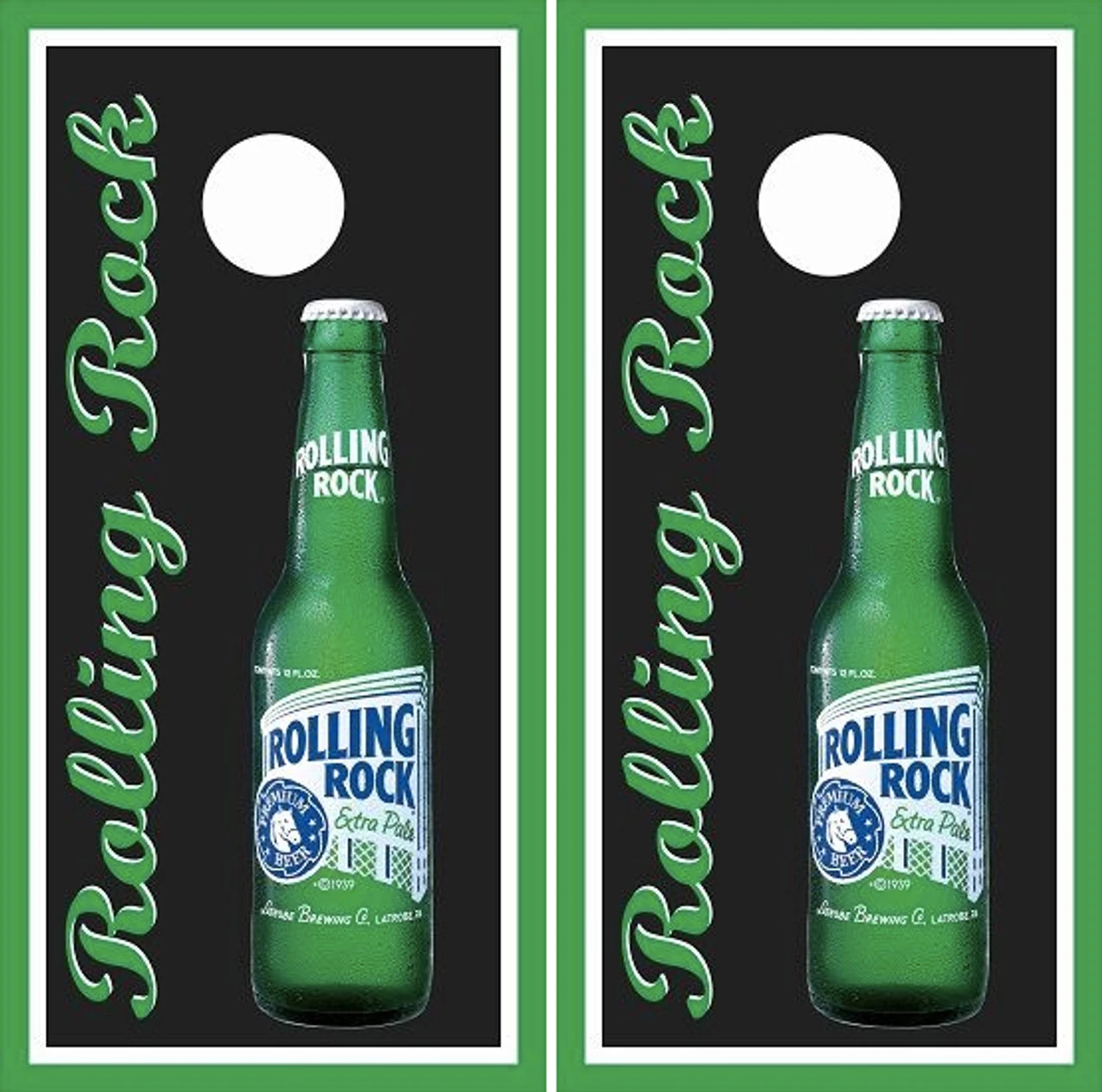 Rolling Rock Cornhole Wraps - Set Of 2 3 Rolling Rock Cornhole Wraps - Set Of 2