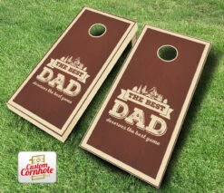 Best Dad Stained Cornhole Set With Bags -Best Toy Shop Rosewood Best Dad Cornhole Set 00289.1484262091