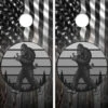 Sasquatch Bigfoot Version 3 Cornhole Wraps - Set Of 2 -Best Toy Shop Sasquatch Bigfoot BW American Flag Wood 85912.1712693635