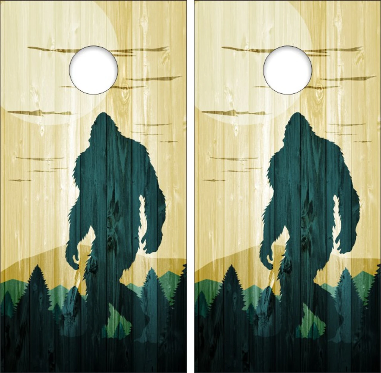 Sasquatch Bigfoot Version 9 Cornhole Wraps - Set Of 2 3 Sasquatch Bigfoot Version 9 Cornhole Wraps - Set Of 2