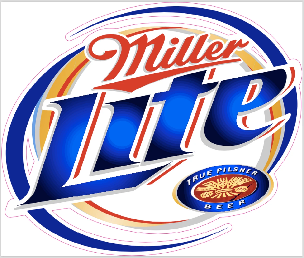 Miller Lite Cornhole Decal 3 Miller Lite Cornhole Decal