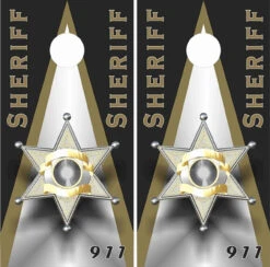 Police Badge Cornhole Set With Bags 6 Police Badge Cornhole Set With Bags -Best Toy Shop Sheriff Wraps 80249 45383.1680895442