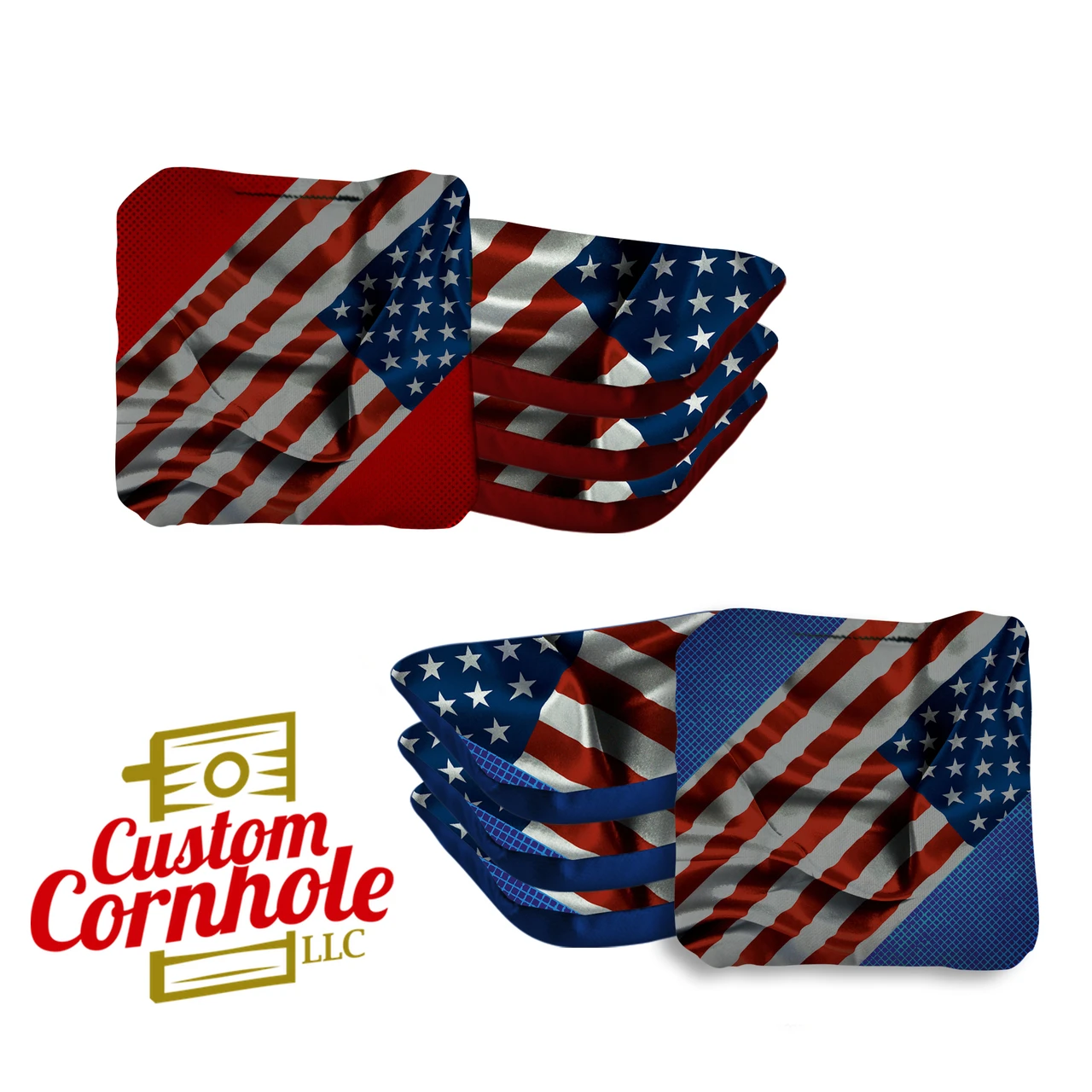 Sideway Flag Professional Cornhole Bags - Set Of 8 3 Sideway Flag Professional Cornhole Bags - Set Of 8