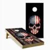 American/Black Skull Cornhole Set With Bags -Best Toy Shop Skull American Flag Cornhole Board Sample 86039.1694199118