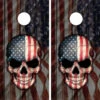 American Skull Flag Cornhole Wraps - Set Of 2 2 American Skull Flag Cornhole Wraps - Set Of 2 -Best Toy Shop Skull American Flag Wood 2 59633.1719431008