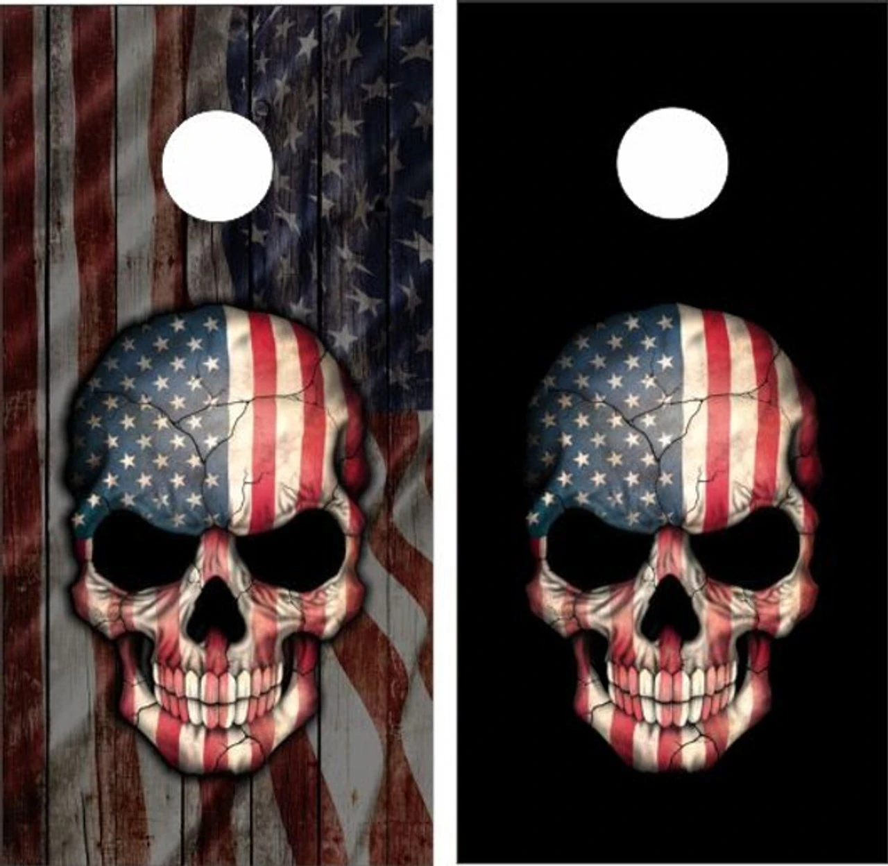 American/Black Skull Cornhole Set With Bags 4 American/Black Skull Cornhole Set With Bags - Image 2