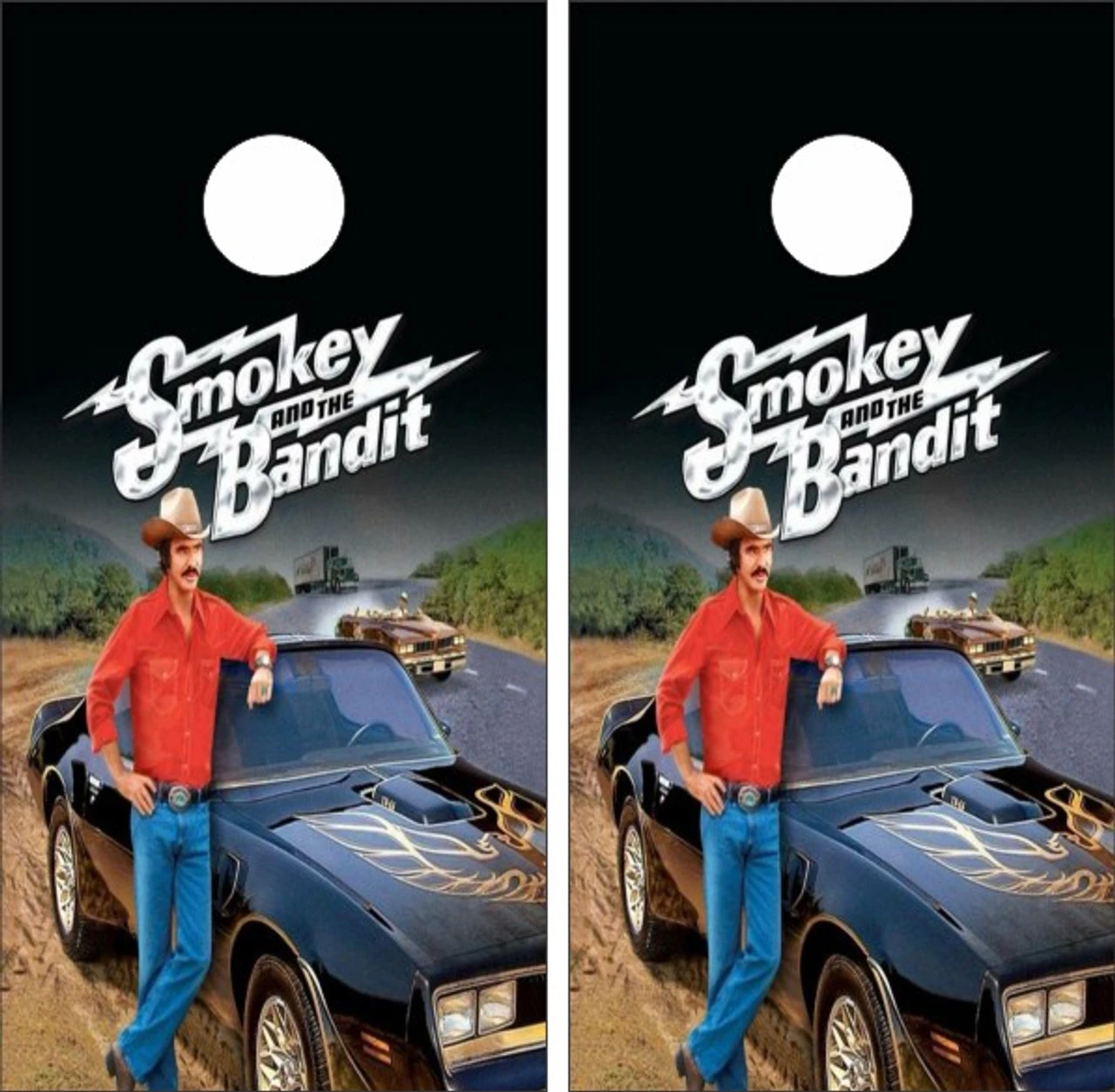 Smokey And The Bandit Cornhole Wraps - Set Of 2 3 Smokey And The Bandit Cornhole Wraps - Set Of 2