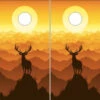 Deer Sunset Cornhole Wraps - Set Of 2 2 Deer Sunset Cornhole Wraps - Set Of 2 -Best Toy Shop Sunset Deer 90435.1447101094