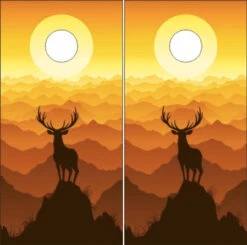 Deer Sunset Cornhole Wraps - Set Of 2