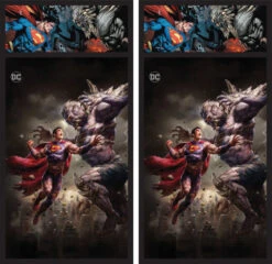 Superman And Doomsday Cornhole Wraps - Set Of 2