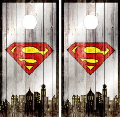 Superman Version 2 Cornhole Set With Bags -Best Toy Shop Superman Wood Skyline 88949 86995.1685491428