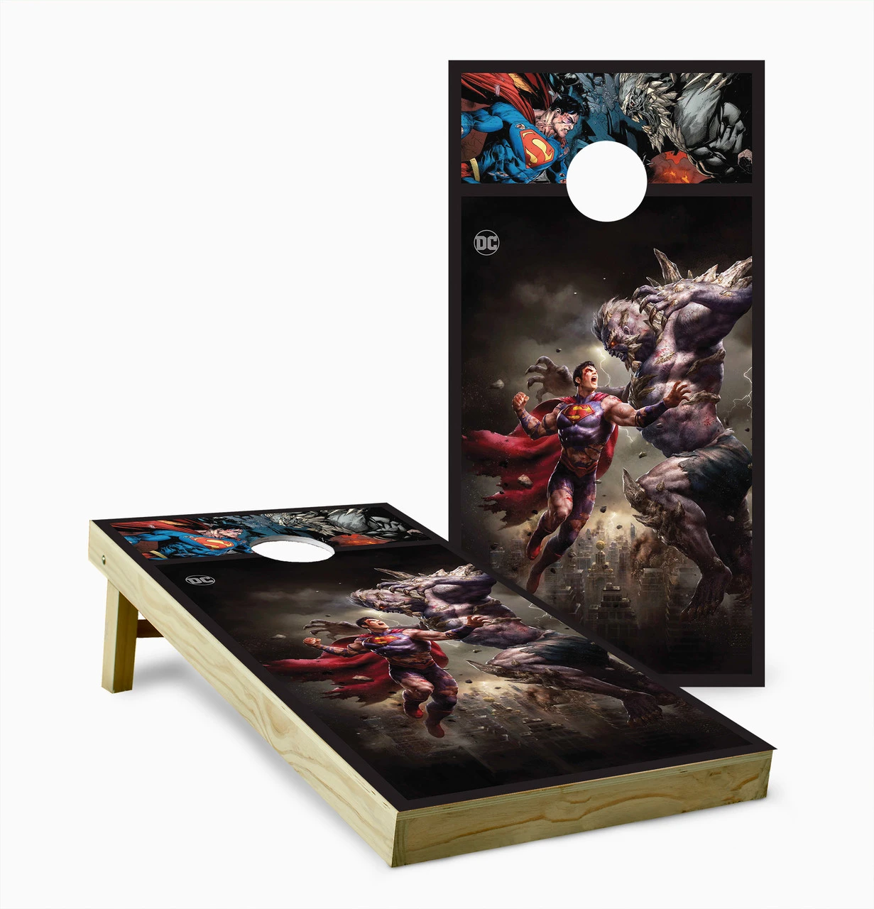 Superman And Doomsday Cornhole Set With Bags 3 Superman And Doomsday Cornhole Set With Bags