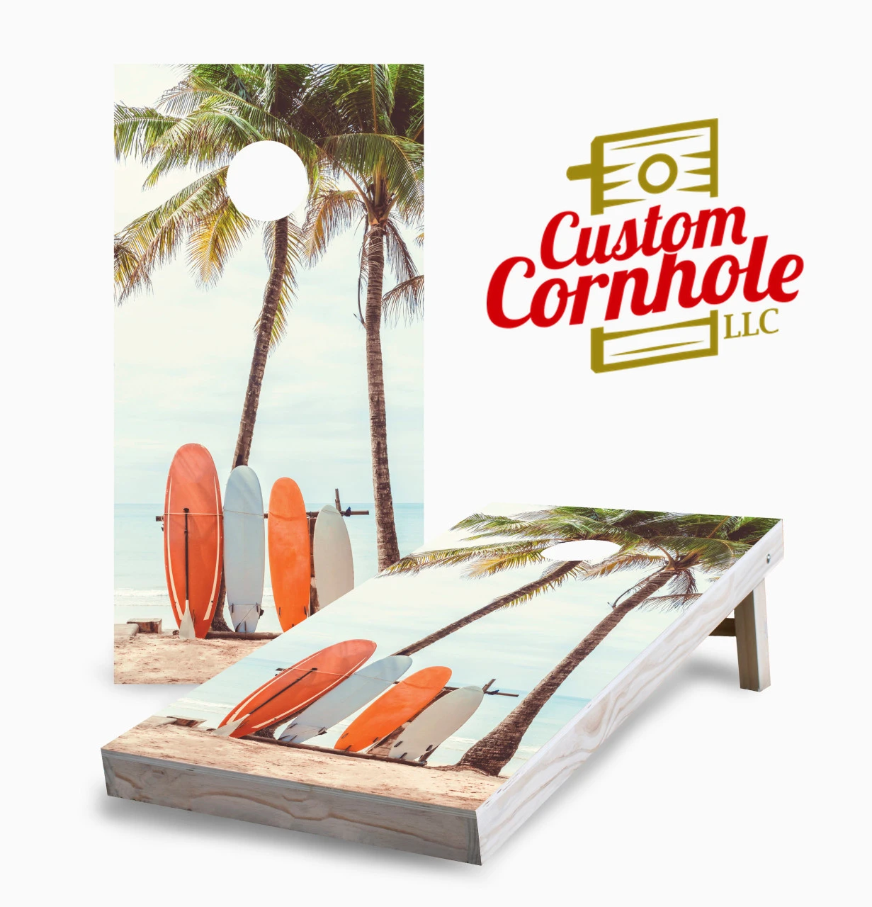 Surf Board Beach Cornhole Set With Bags 3 Surf Board Beach Cornhole Set With Bags
