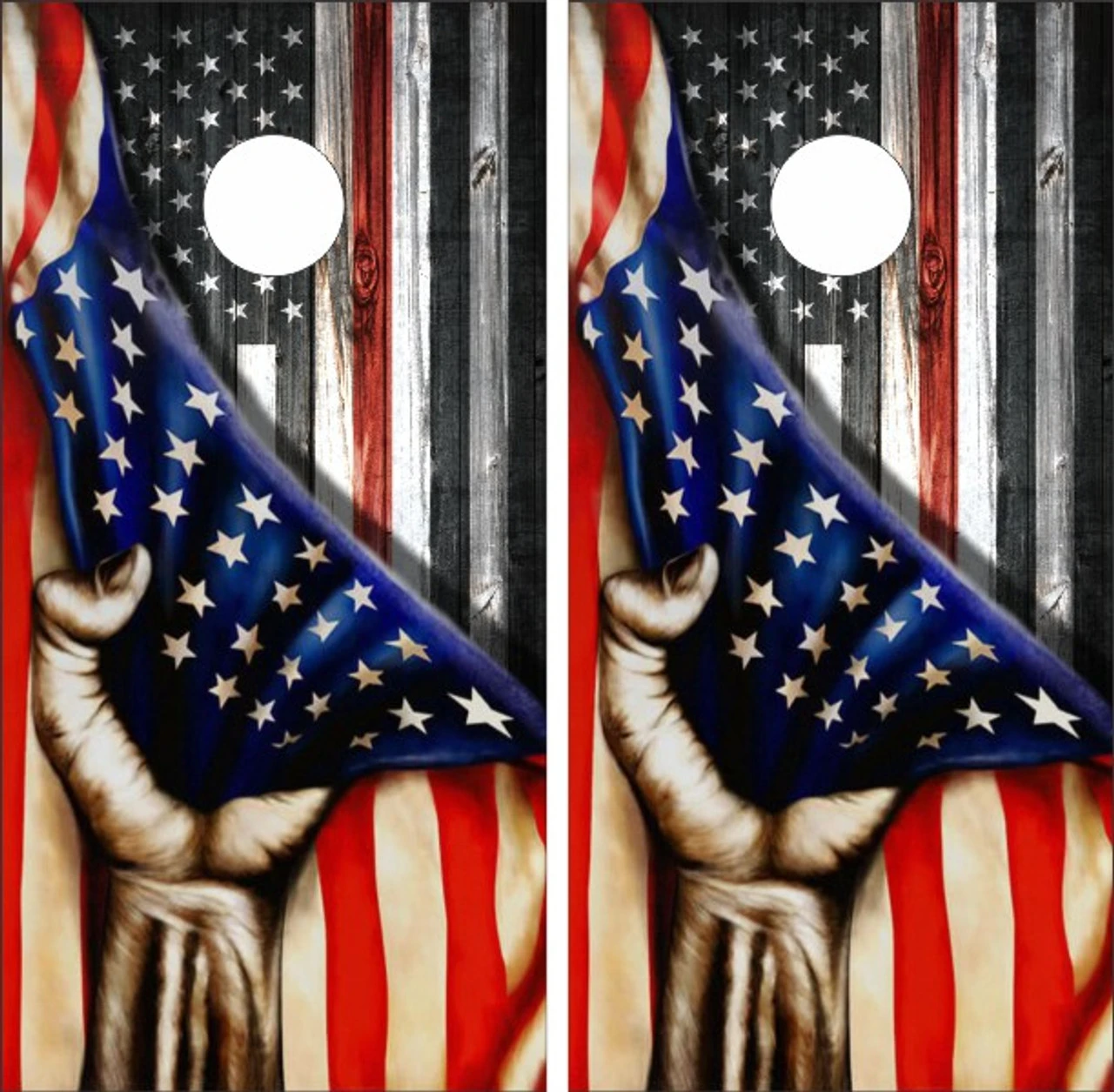 Thin Red Line Hand Pull Cornhole Wraps - Set Of 2 3 Thin Red Line Hand Pull Cornhole Wraps - Set Of 2