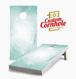 Turquoise Watercolor Cornhole Set With Bags