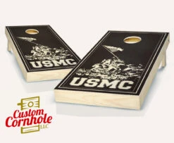 USMC Stained Cornhole Set With Bags