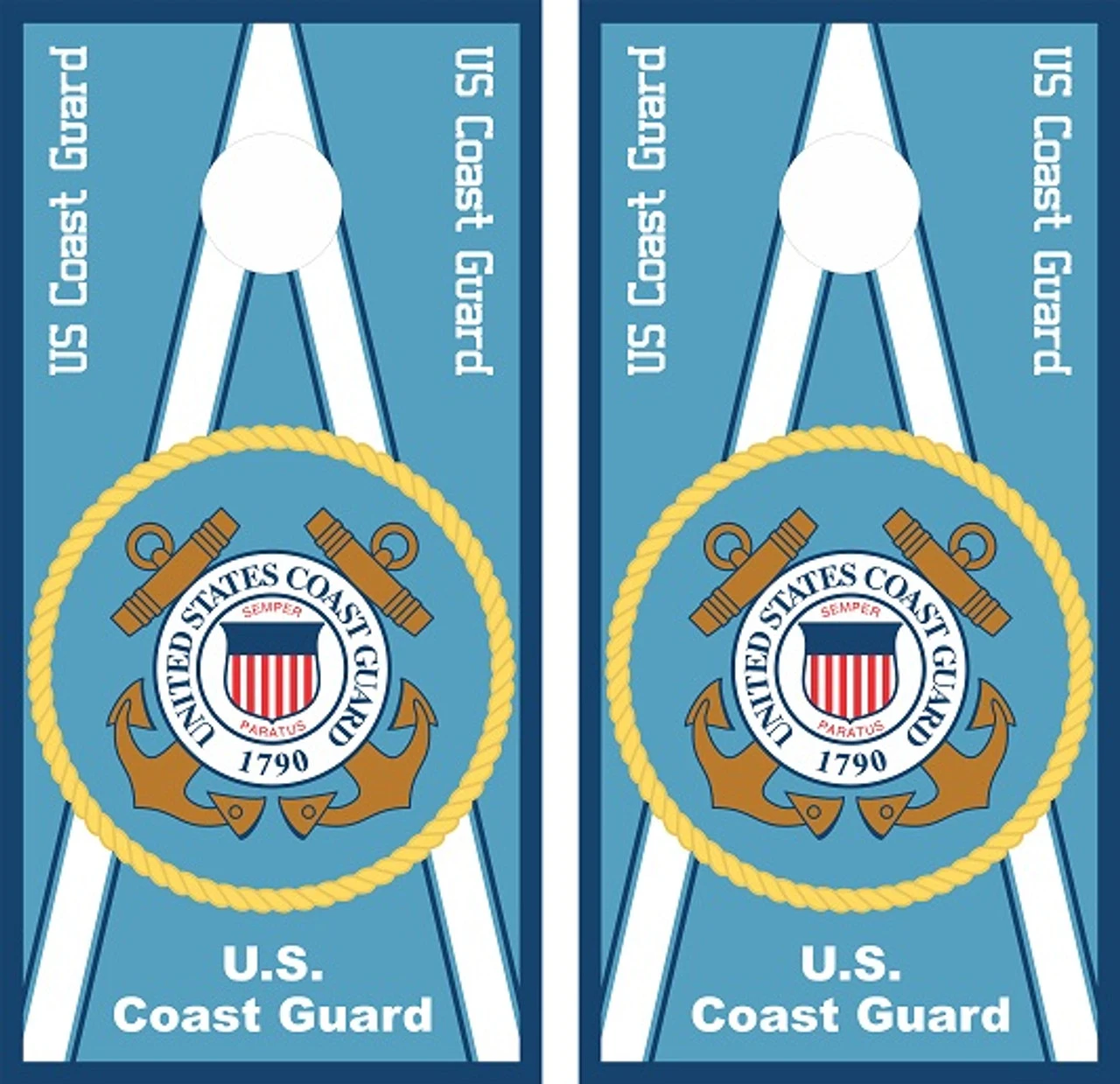 US Coast Guard Cornhole Wraps - Set Of 2 3 US Coast Guard Cornhole Wraps - Set Of 2