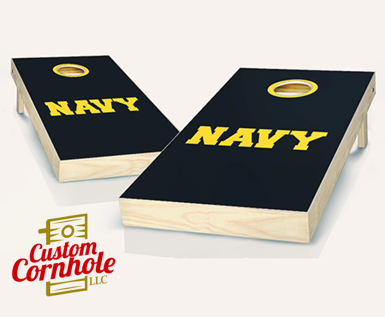 US Navy Text Cornhole Set With Bags 3 US Navy Text Cornhole Set With Bags