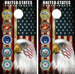United States Armed Forces Version 2 Cornhole Wraps - Set Of 2