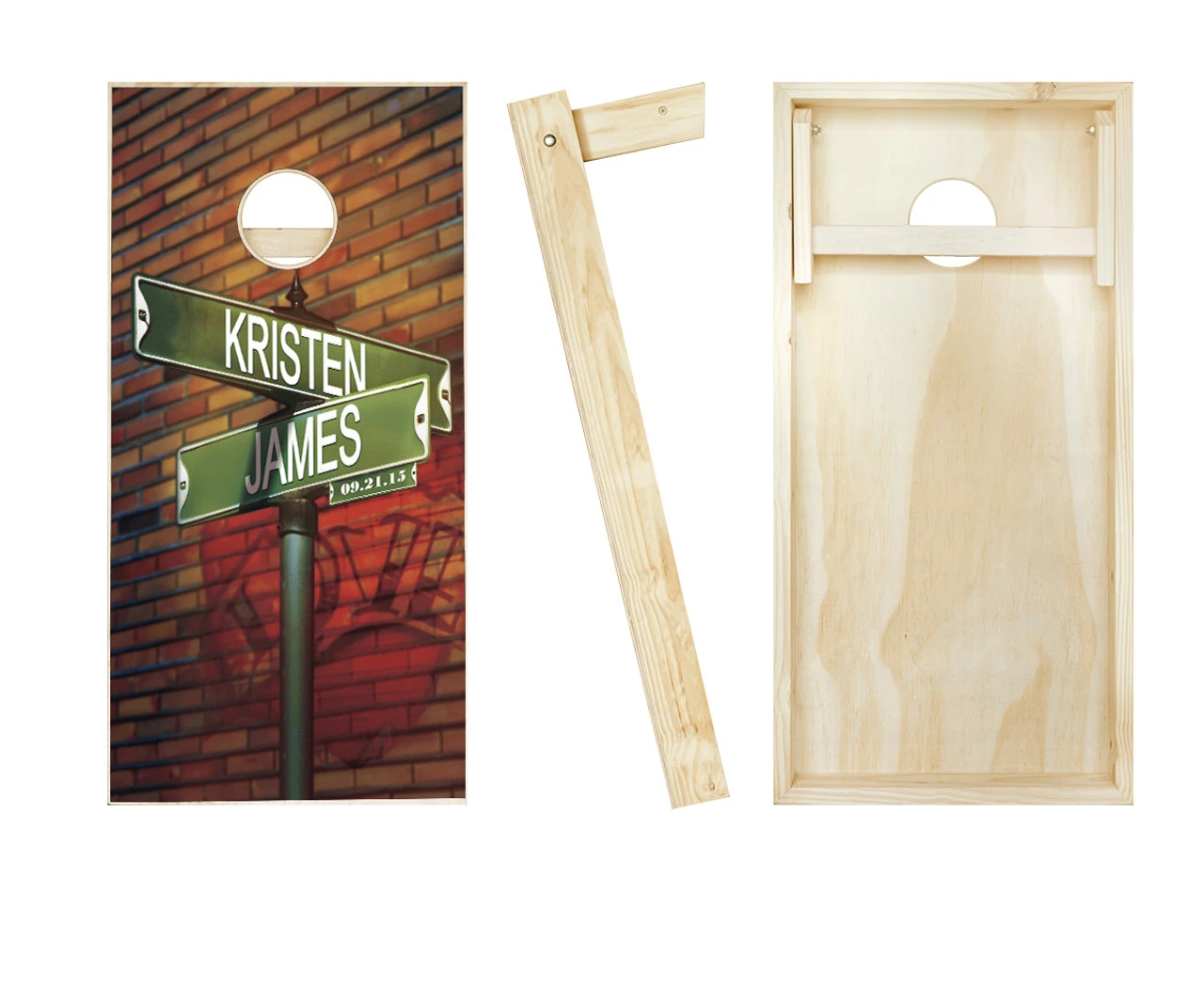 Wedding Street Sign Cornhole Set With Bags - Image 2