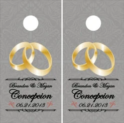 Wedding Rings Cornhole Wraps - Set Of 2