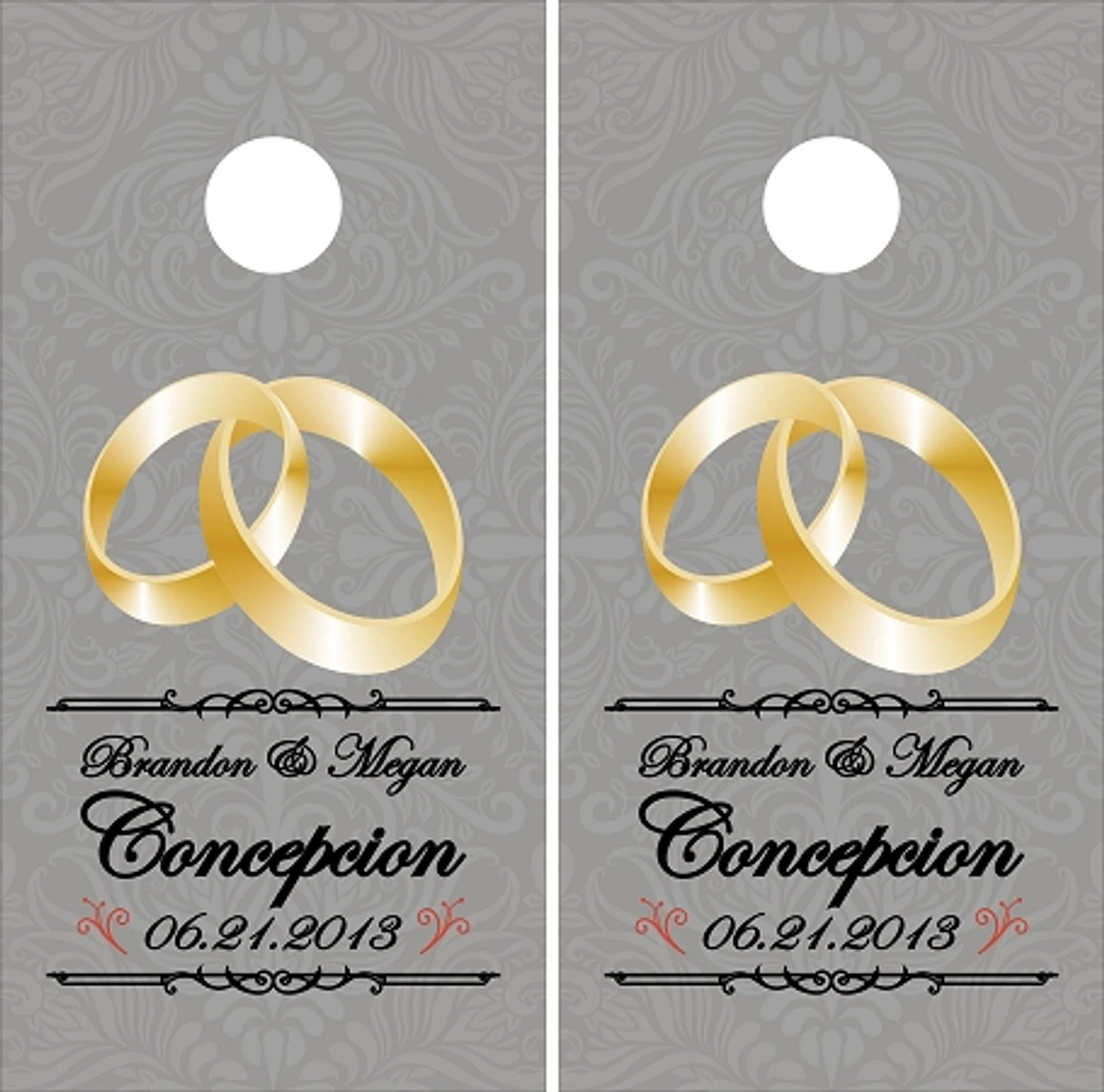 Wedding Rings Cornhole Wraps - Set Of 2 3 Wedding Rings Cornhole Wraps - Set Of 2