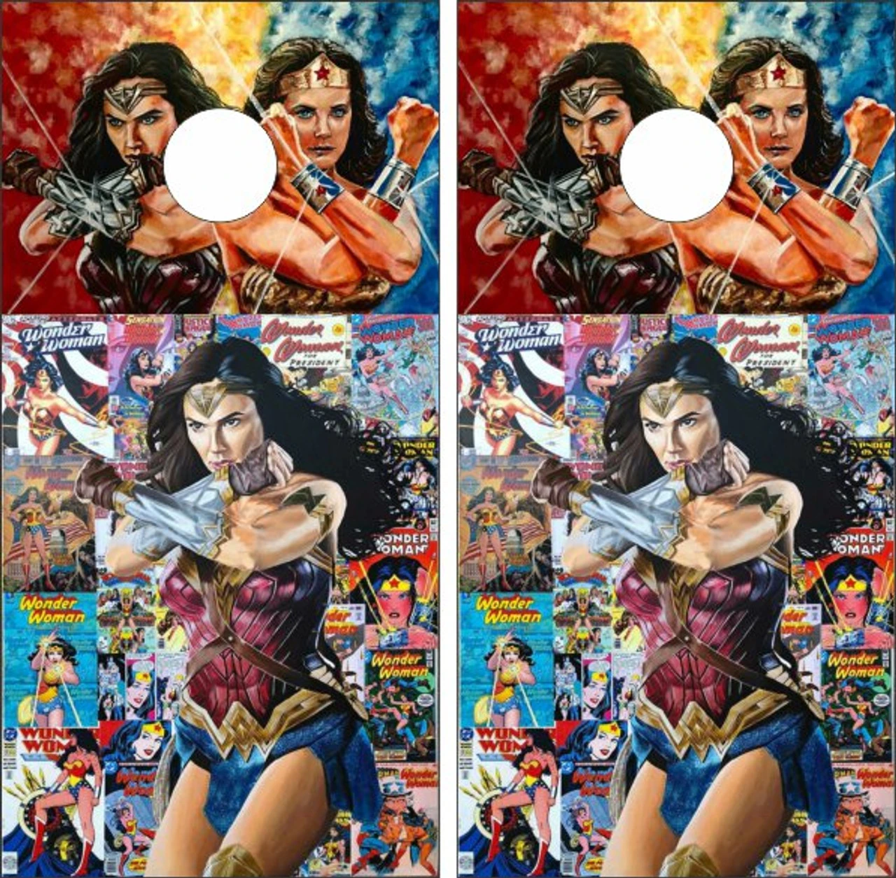 Wonder Woman Version 6 Cornhole Wraps - Set Of 2 3 Wonder Woman Version 6 Cornhole Wraps - Set Of 2