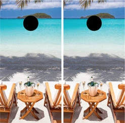 Beach Chairs Cornhole Wraps - Set Of 2