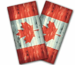 Canadian Flag Distressed Cornhole Wraps - Set Of 2