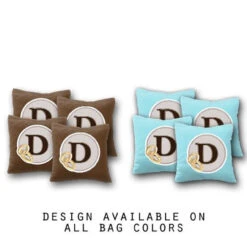 Custom Wedding Badge Monogram Cornhole Bags - Set Of 8