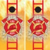 Fire Department With Ladder Cornhole Wraps - Set Of 2 1 Fire Department With Ladder Cornhole Wraps - Set Of 2 -Best Toy Shop firefighters ladder cornhole wraps l 98367.1394065844