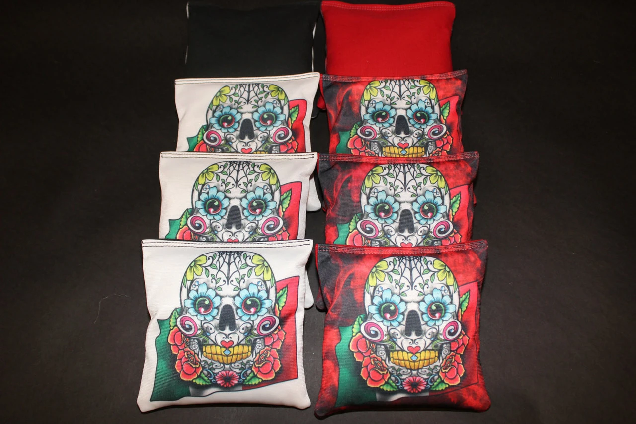 Sugar Skulls Day Of The Dead Cornhole Bags - Set Of 8 3 Sugar Skulls Day Of The Dead Cornhole Bags - Set Of 8