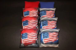 Blue & Red USA Flag Cornhole Bags - Set Of 8