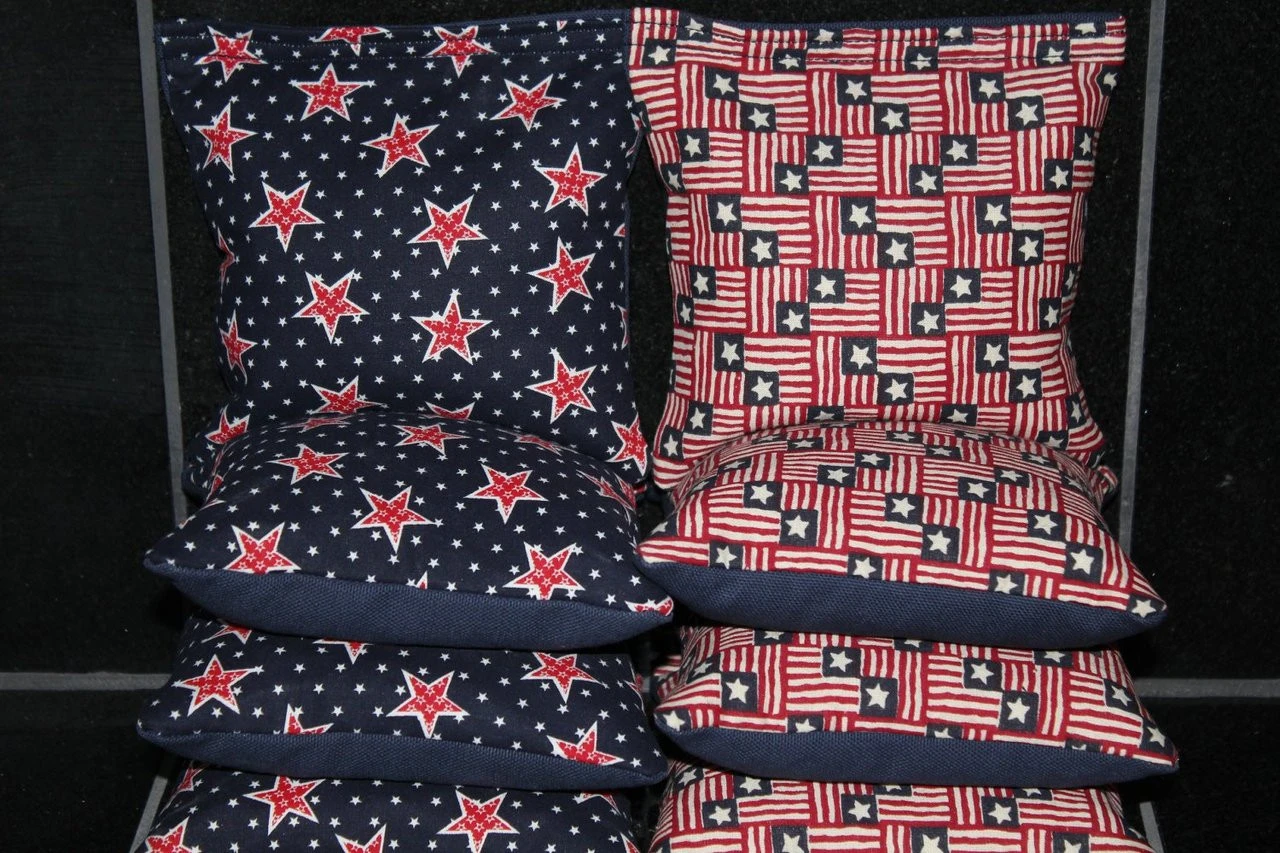 Patriotic Flag Stars Cornhole Bags - Set Of 8 3 Patriotic Flag Stars Cornhole Bags - Set Of 8