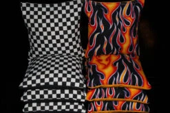 Checkered Flag And Flames Cornhole Bags - Set Of 8