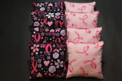Breast Cancer Ribbons (Version 2) Cornhole Bags - Set Of 8
