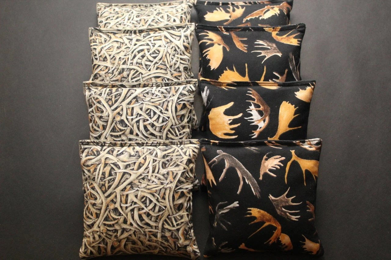Deer Antlers (Version 3) Cornhole Bags - Set Of 8 3 Deer Antlers (Version 3) Cornhole Bags - Set Of 8